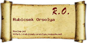 Rubicsek Orsolya névjegykártya