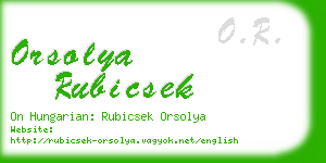 orsolya rubicsek business card